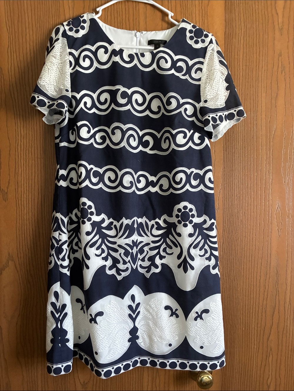 J. Crew Navy and White Graphic Mini Dress
